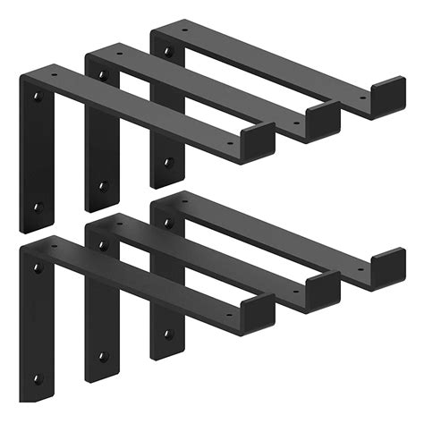 metal lip brackets 10 inch j bracket|Shelf Brackets 10 Inch, Heavy Duty Black Metal Floating Shelf .